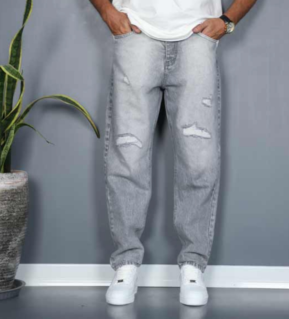 شلوار زاپدار طوسی مردانه